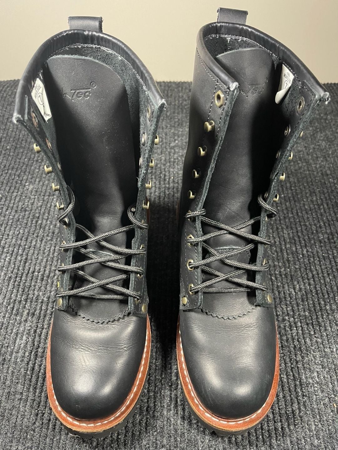 Men’s AdTec Logger Work Boots Black Oil Tanned Leather Size 7 9