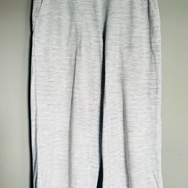 Lululemon Wide Leg Lounge Pants Grey White Striped. Pc134