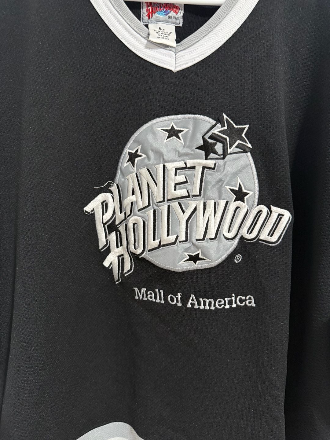 Planet Hollywood Mall of America Hockey Jersey Size L Black White Striped 3