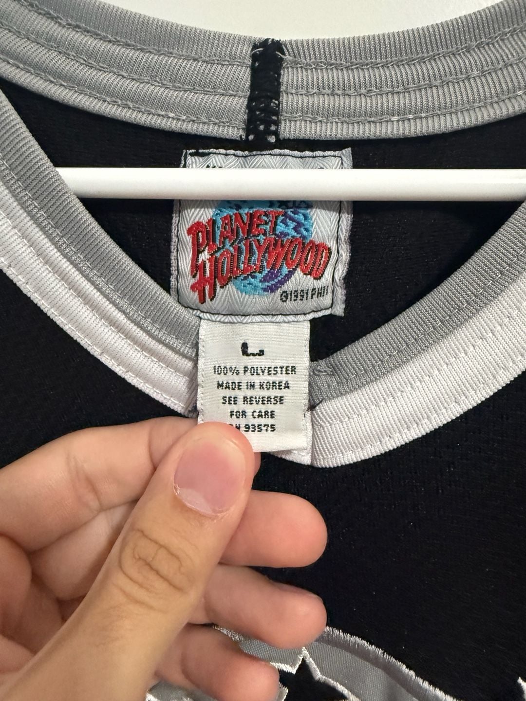 Planet Hollywood Mall of America Hockey Jersey Size L Black White Striped 5