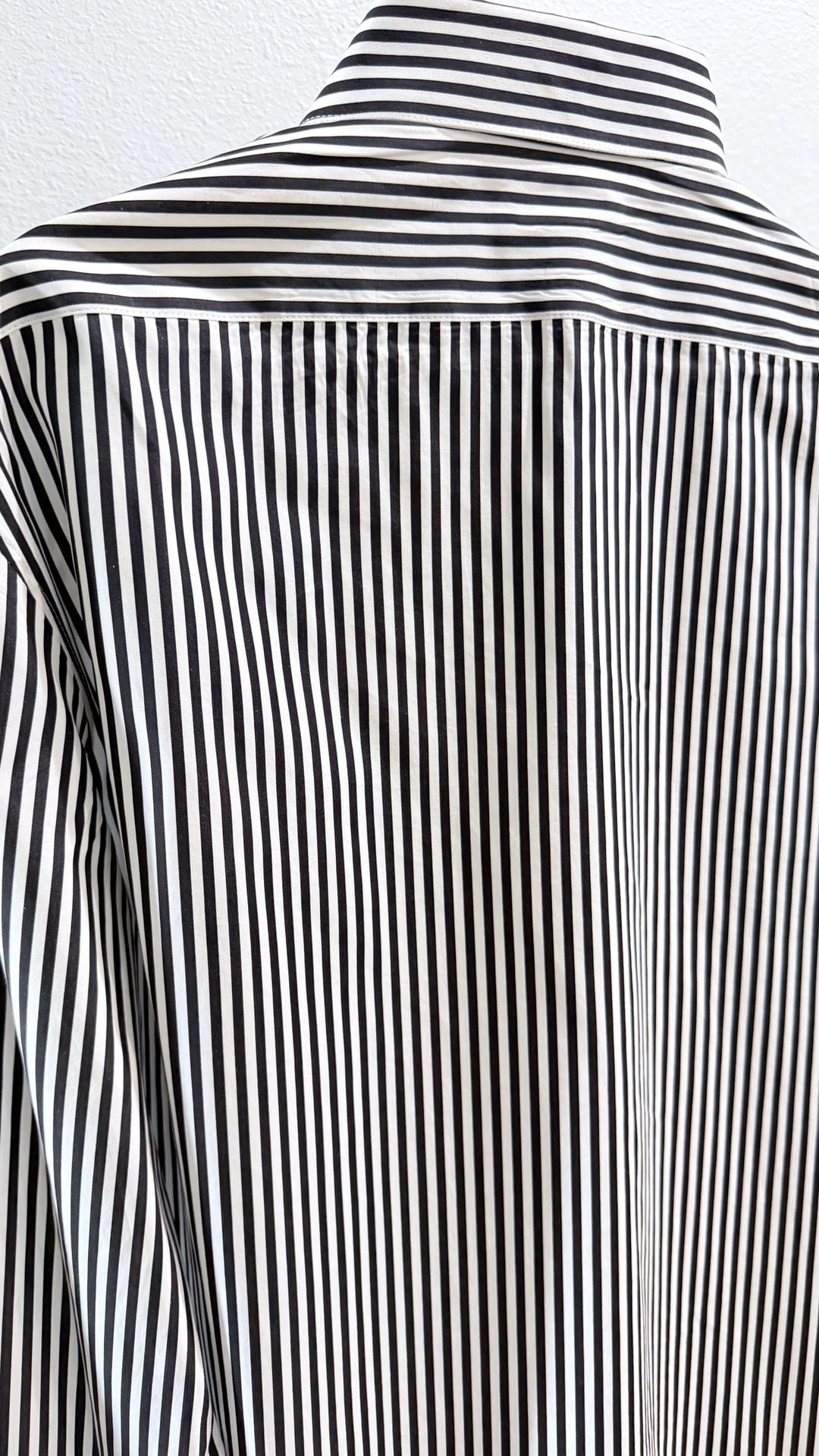 Celine Paris Black and White Striped Cotton Dress Shirt Size 41 8