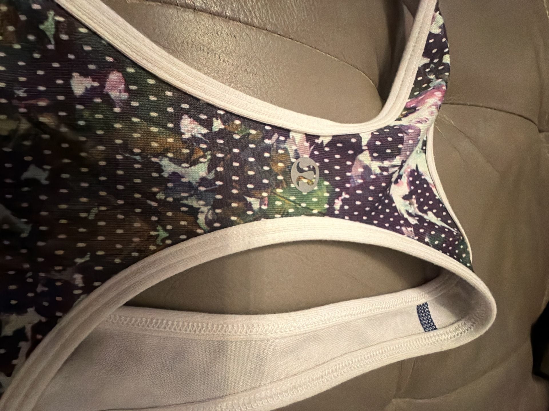 Lululemon Power Y Tank Size 8 Multicolor Floral Built In Bra 3