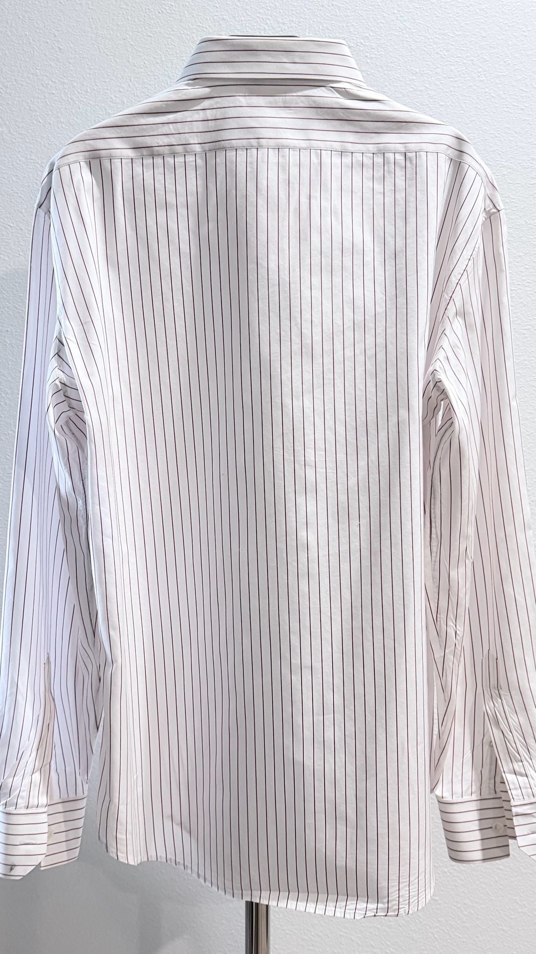 Celine Paris White and Red Pinstripe Button-Up Shirt Sz 41 7