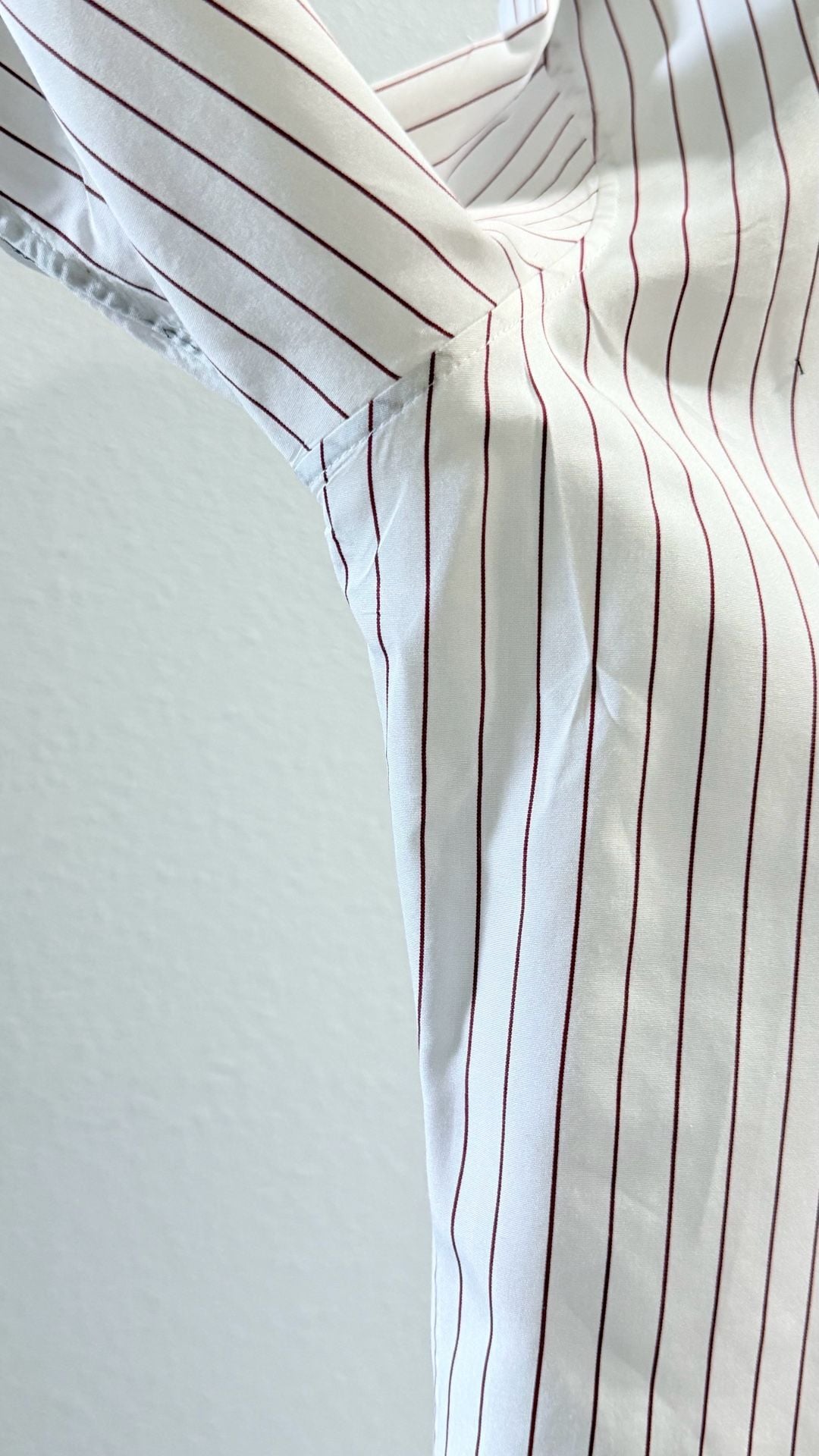 Celine Paris White and Red Pinstripe Button-Up Shirt Sz 41 9