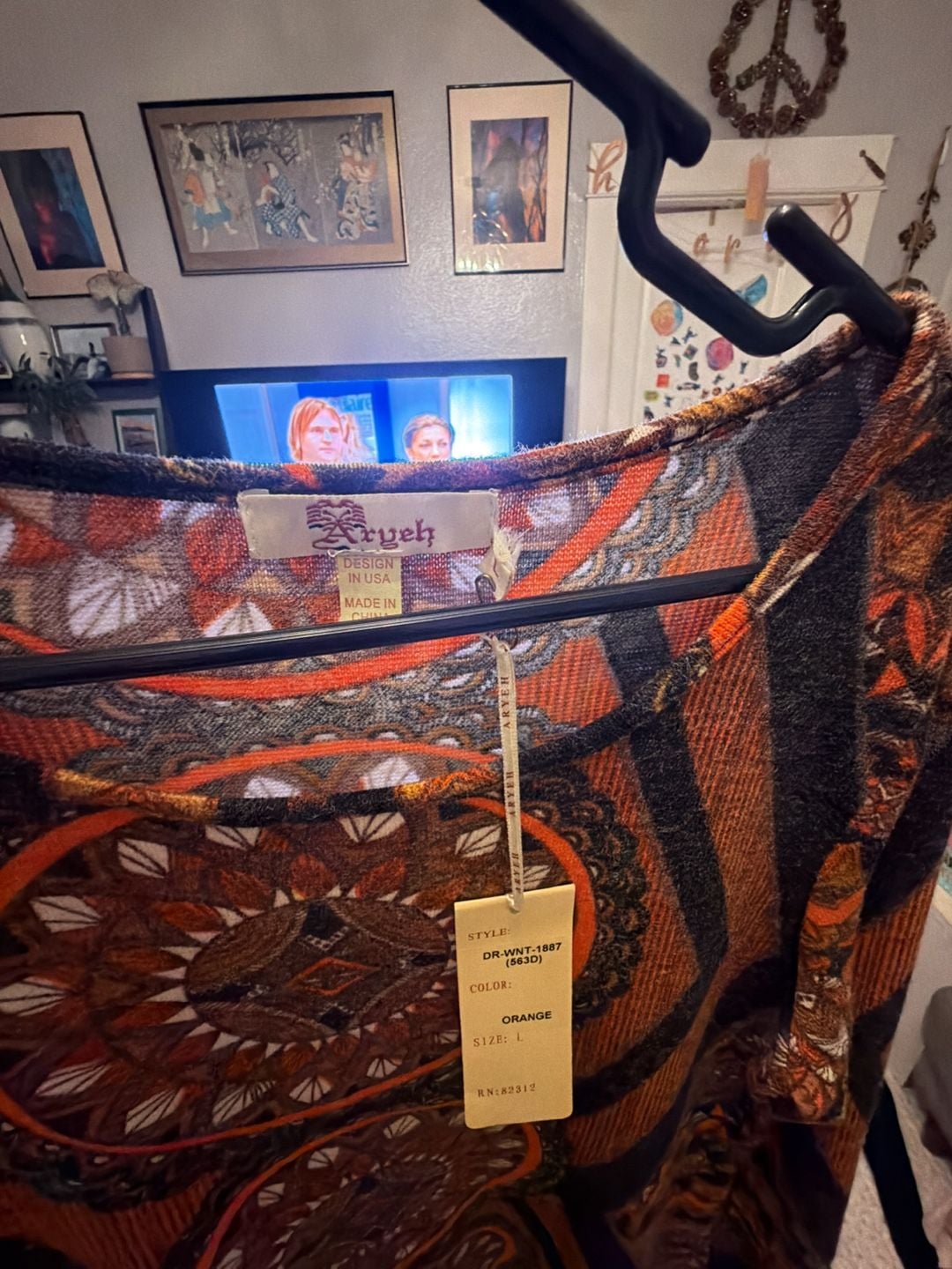 Aryeh Walk on Lake Mary Dress Size L Orange 4