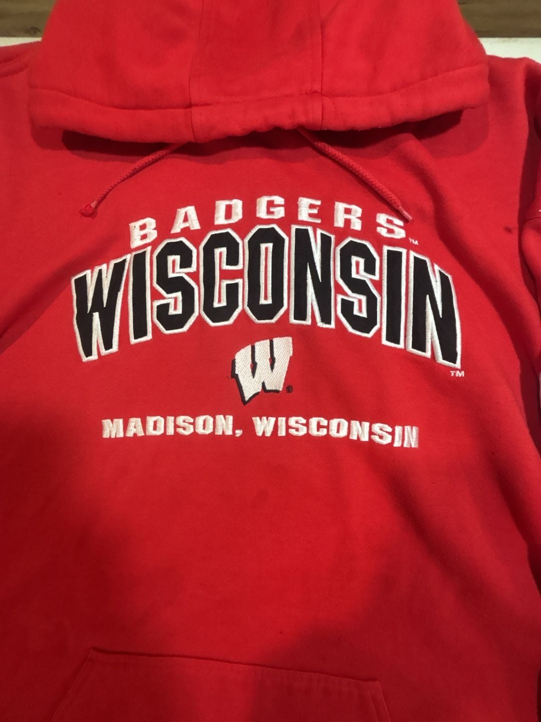 Lee Sport Wisconsin Badgers Hoodie Size XL Red Big Ten Conference Pullover 3