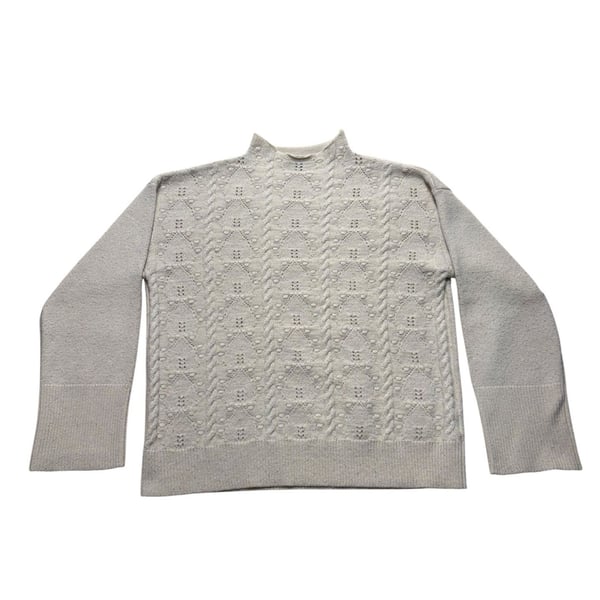 Democracy Cable Knit Turtleneck Sweater Size XL Cream White