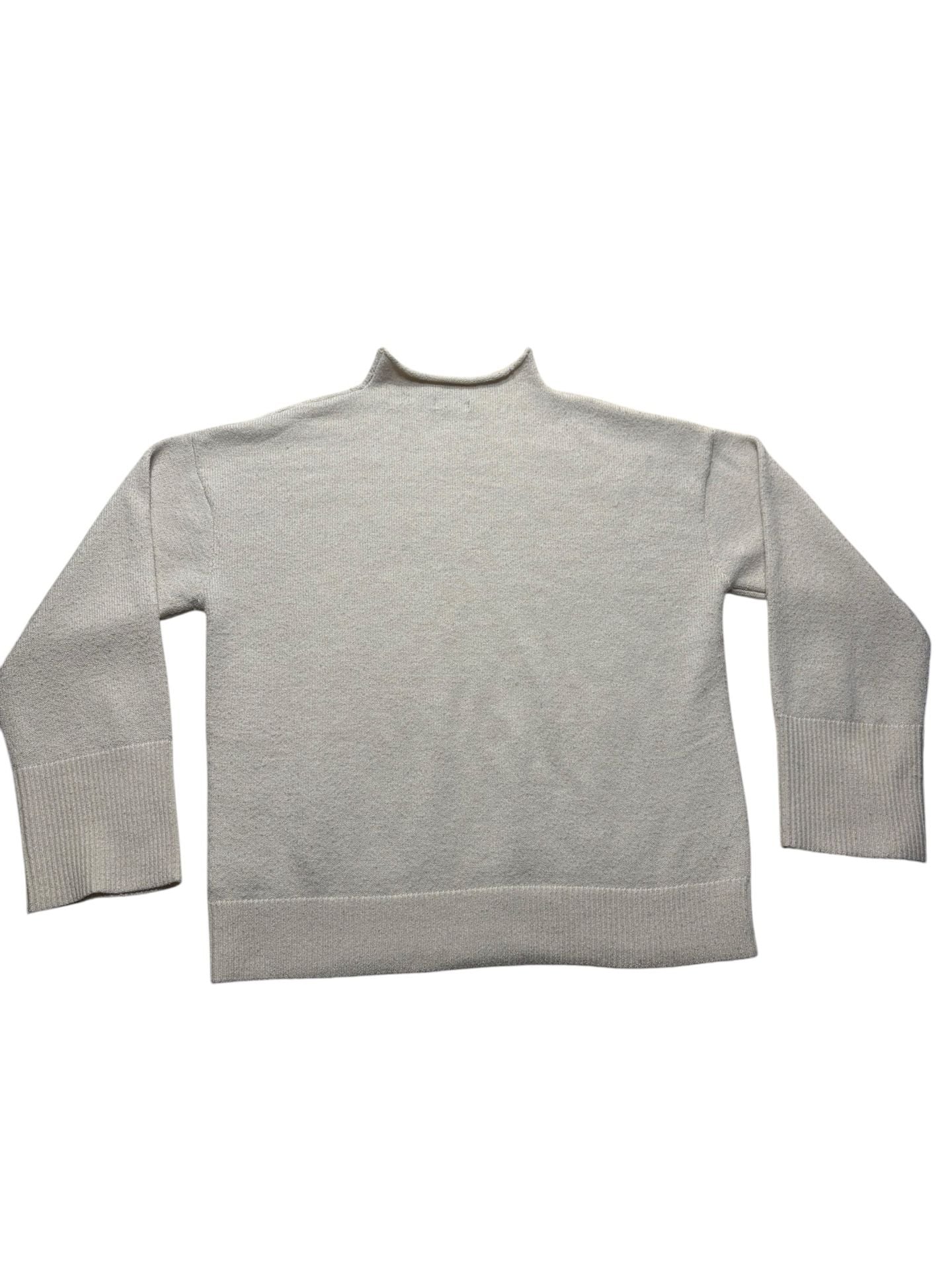 Democracy Cable Knit Turtleneck Sweater Size XL Cream White 3
