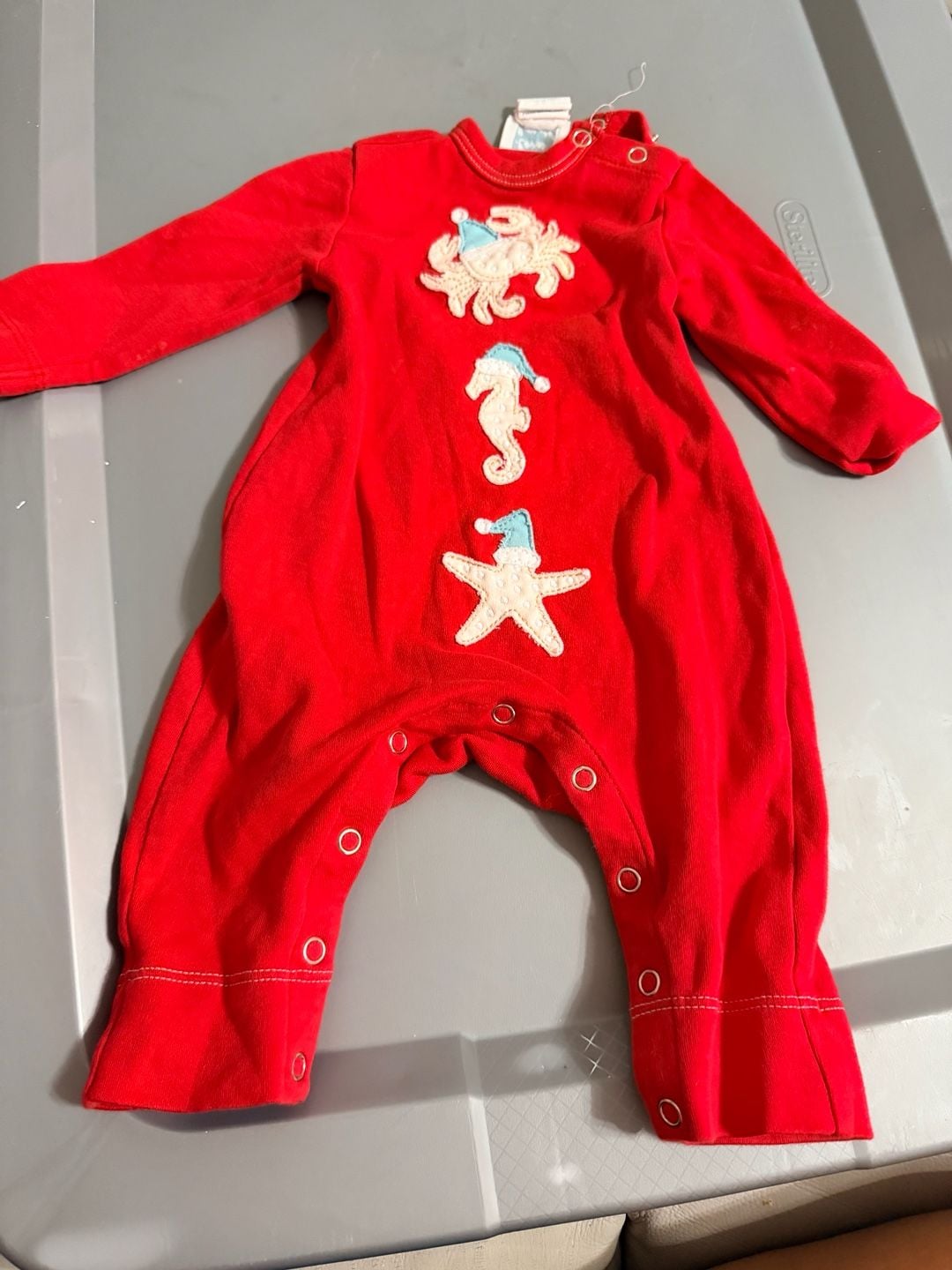 Lemon Loves Layette Lil Seaside Christmas Romper 0-3 Months 2