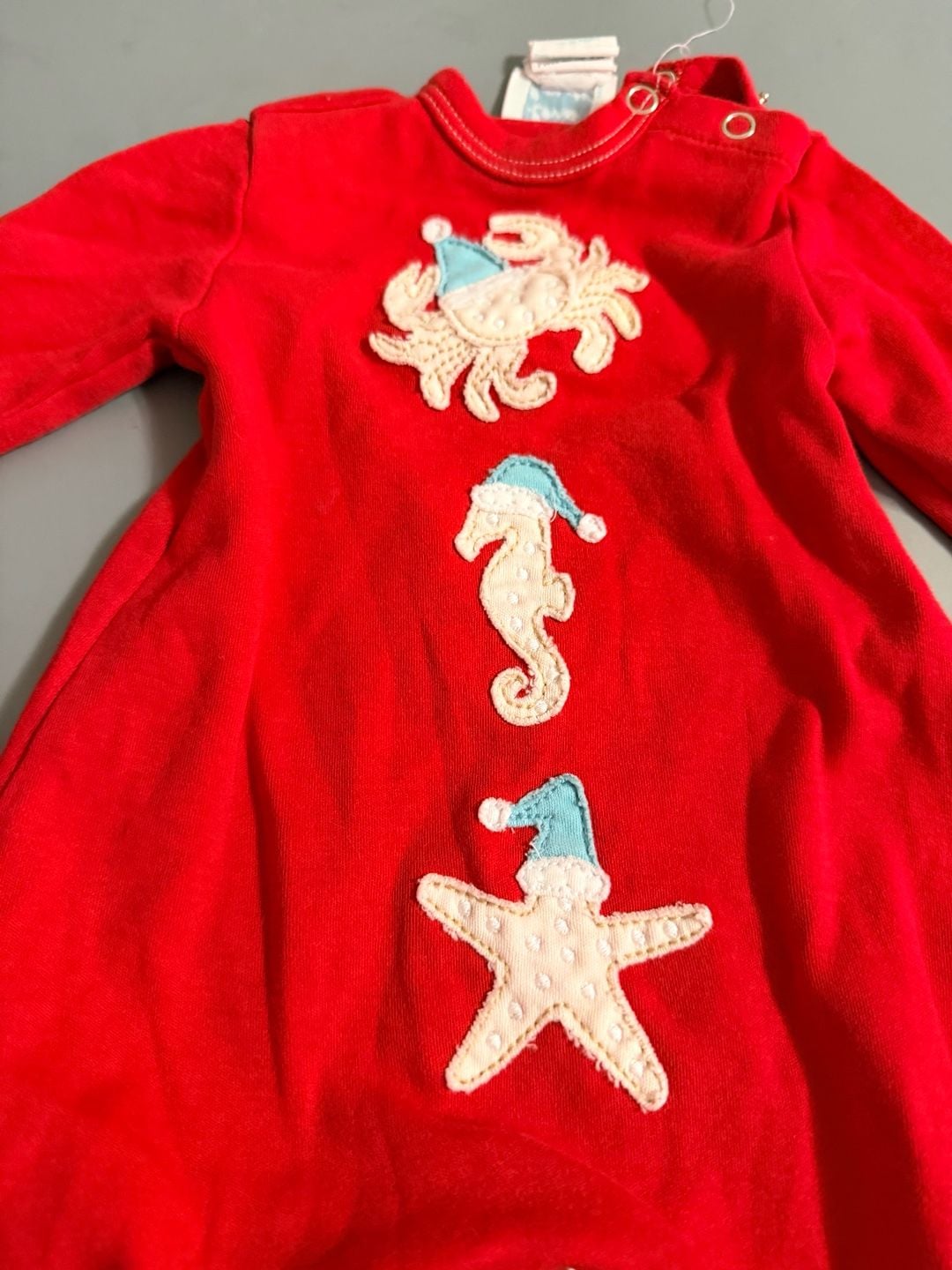 Lemon Loves Layette Lil Seaside Christmas Romper 0-3 Months 3