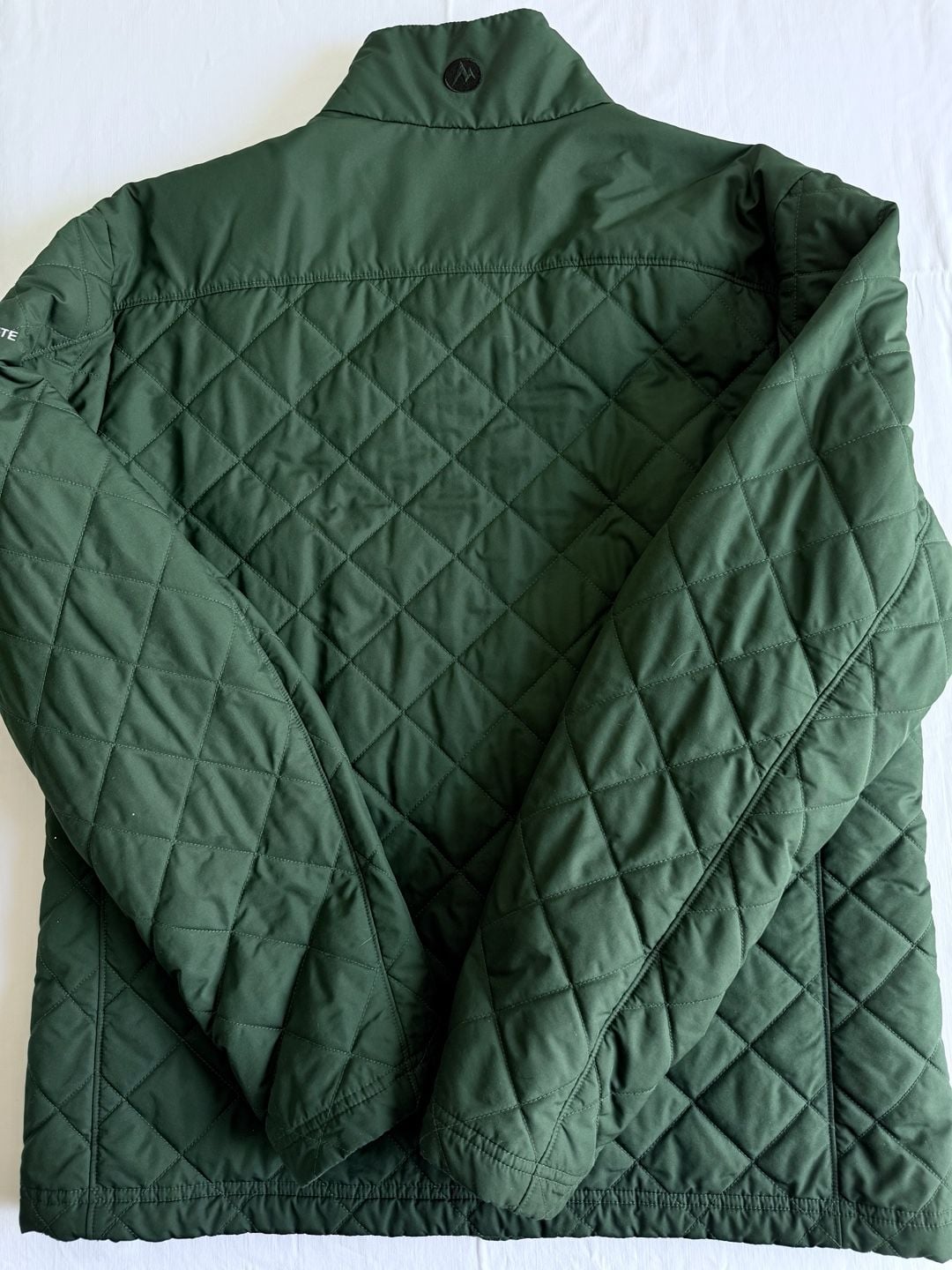 Marmot Quilted Jacket Size Large Green Primaloft Webcor Concrete Logo campcore 6