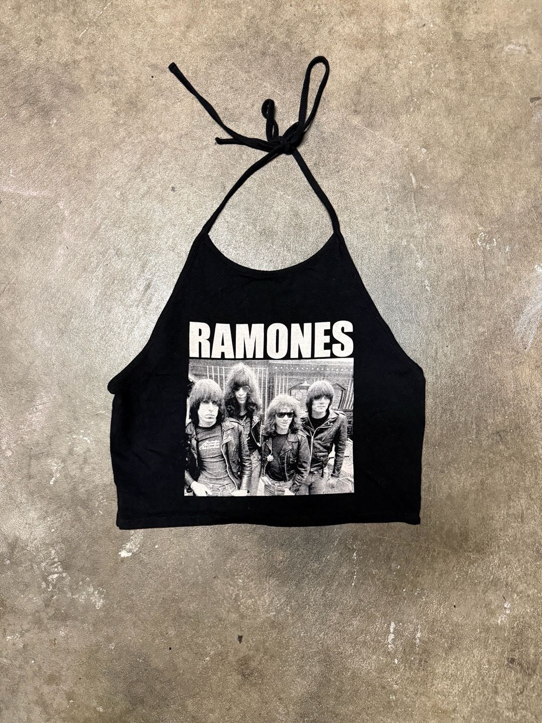Supré Ramones Halter Top Size XL Black Punk Graphic Crop Tank 2