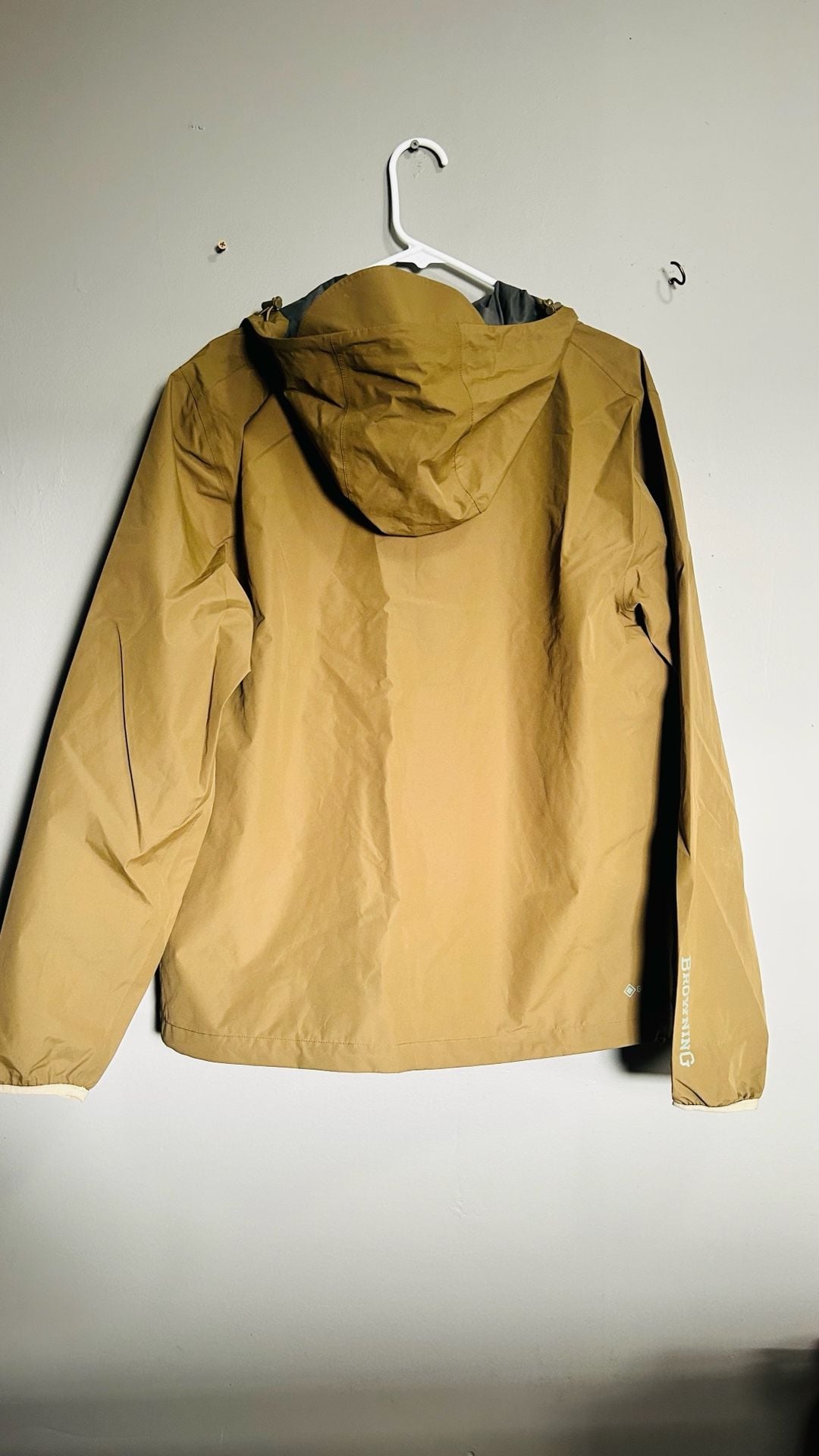 Browning Rain Jacket Size M Brown Waterproof Hooded. Pc 137 5