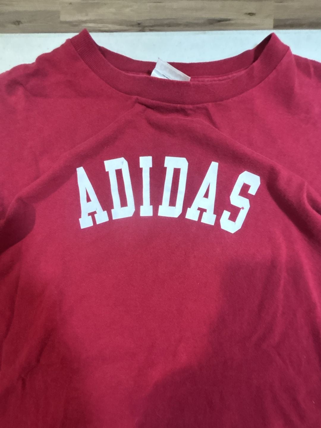 Adidas Long Sleeve T-Shirt Size L Burgundy White Stripes 3