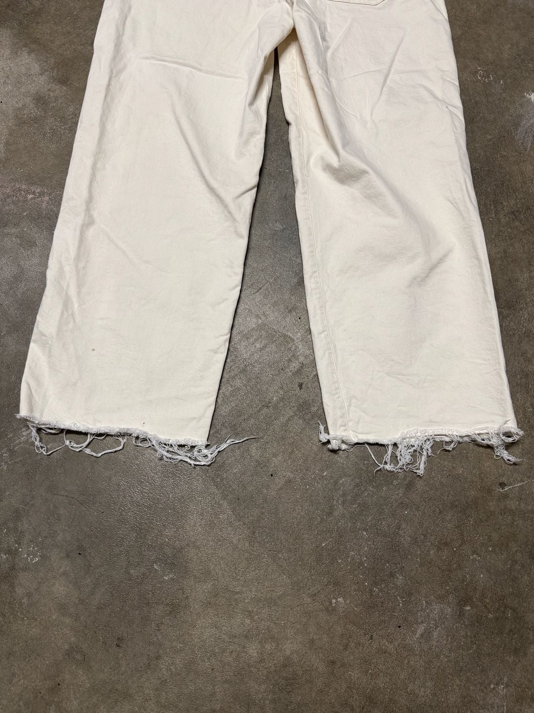Madewell The Perfect Vintage Wide-Leg Crop Jean Size 32T White Denim Pants 6
