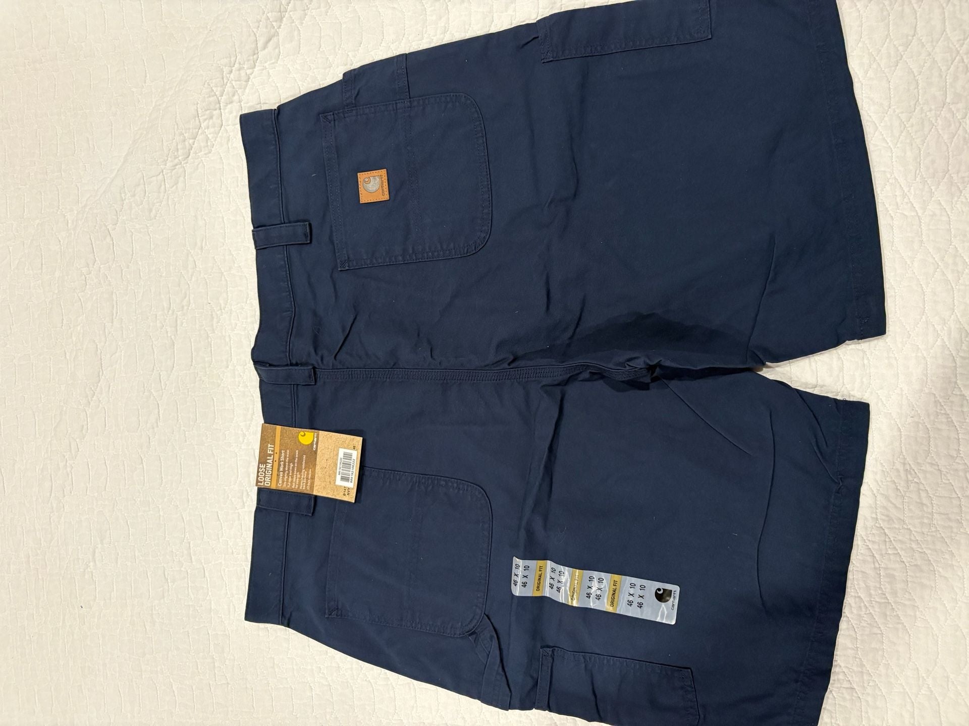 Carhartt B147 Men’s 46 Navy Canvas Work Shorts Loose Original Fit 10” NWT 7