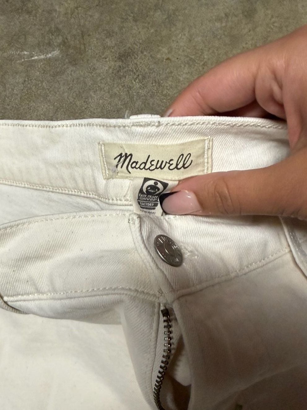 Madewell The Perfect Vintage Wide-Leg Crop Jean Size 32T White Denim Pants 3