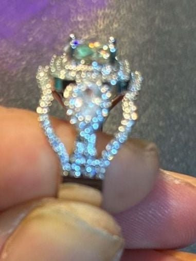 Shop Classic Round Cut Moissanite Engagement Ring 3 Stone Design 9