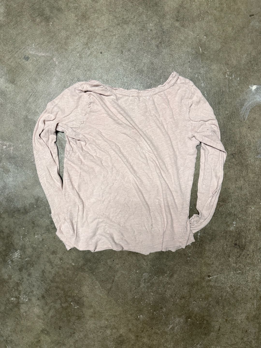 We The Free Long Sleeve Henley Top Size Extra Large Pink Cotton Blend 4