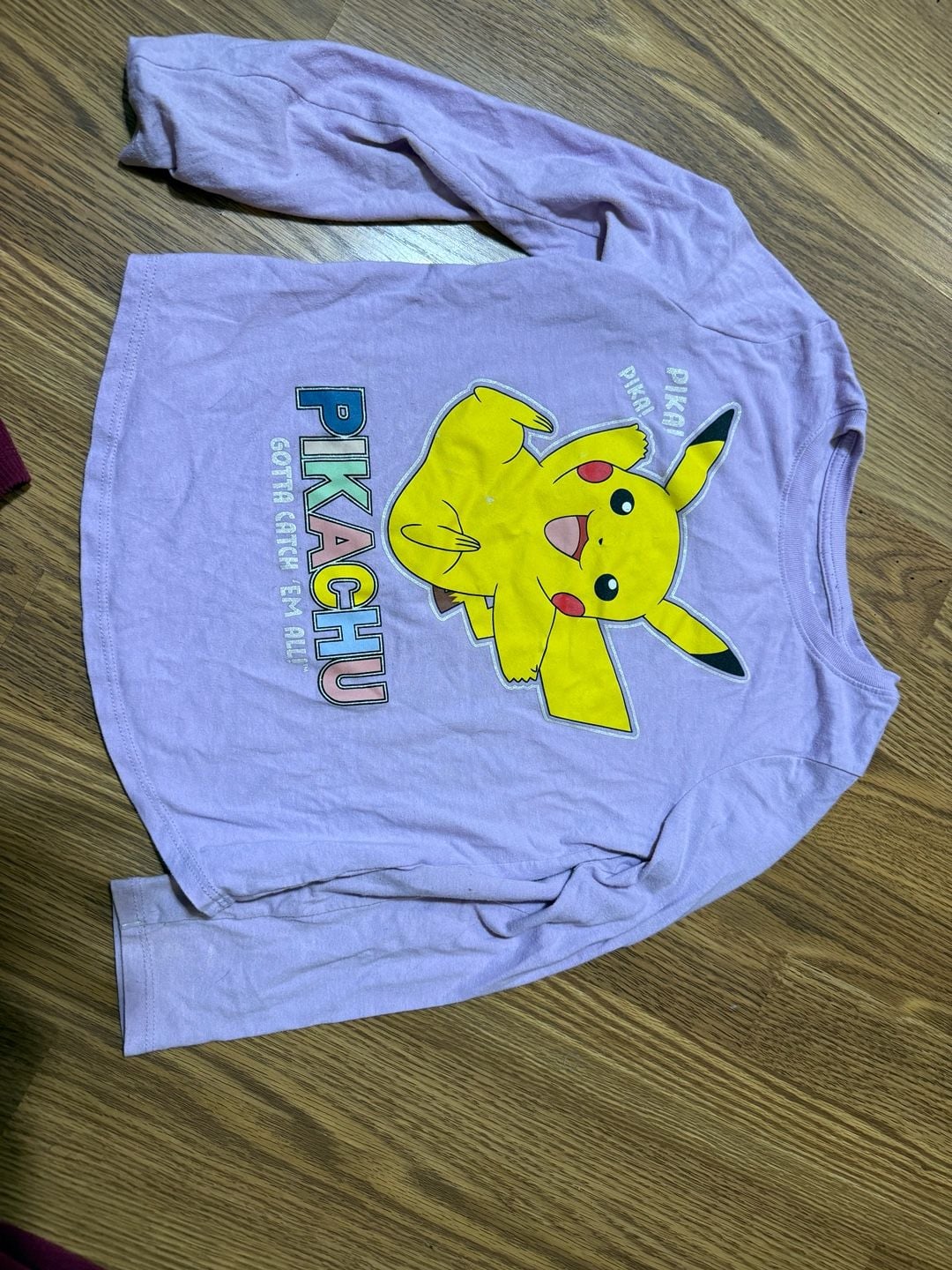 Jumping Beans Pokemon Pikachu Long Sleeve Graphic Tee Size 7 Purple 1