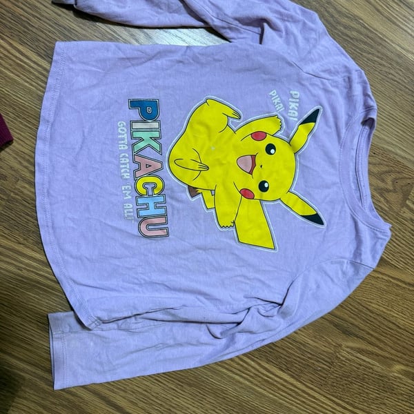 Jumping Beans Pokemon Pikachu Long Sleeve Graphic Tee Size 7 Purple