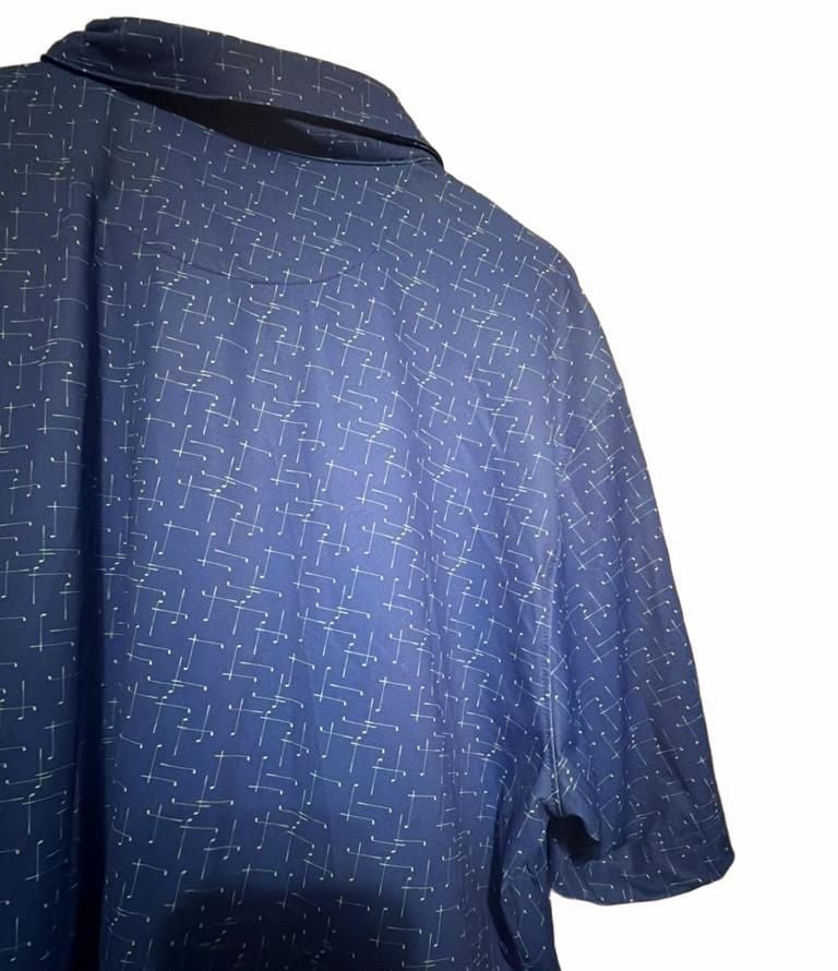 Walter Hagen Men’s 11 Majors Athletic Golf Polo Shirt Blue Green Geometric Large 7