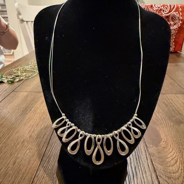 Lia Sophia Interlope Silver Necklace 16-19"