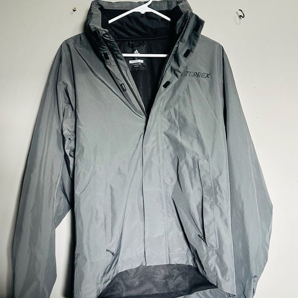 Adidas Terrex Climaproof Rain Jacket Size S Gray. Pc138