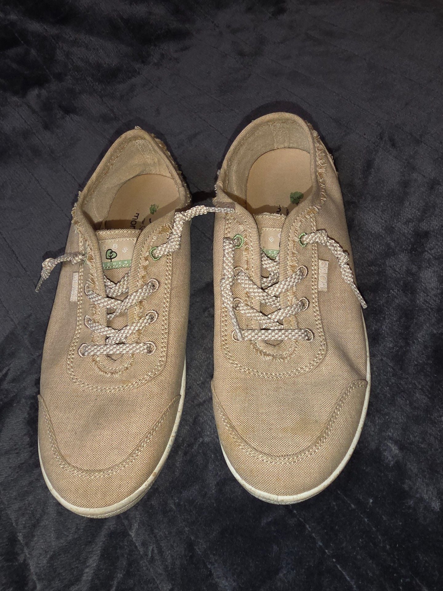 BOBS from Skechers Clean Life Recycled Slip On Sneaker Beige Canvas 2