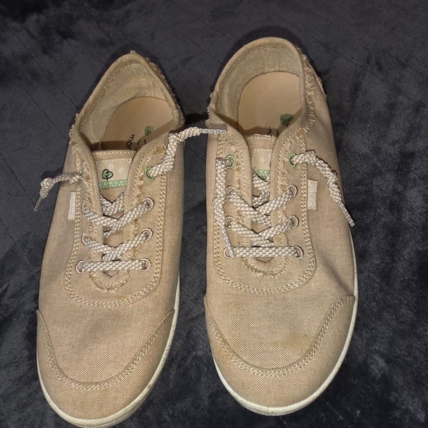 BOBS from Skechers Clean Life Recycled Slip On Sneaker Beige Canvas