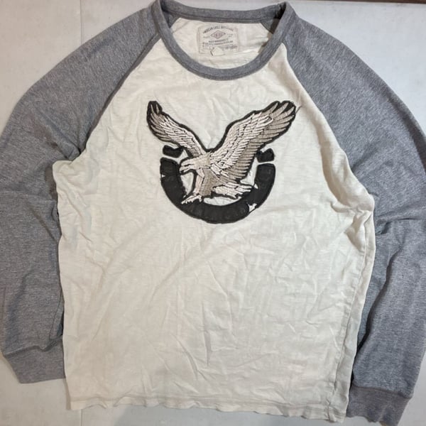 American Eagle Outfitters Vintage Long Sleeve T-Shirt Size M White Gray Eagle
