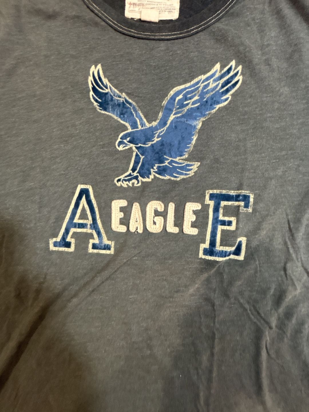 American Eagle Outfitters Vintage Graphic T-Shirt Size L Gray Blue Eagle Logo 3