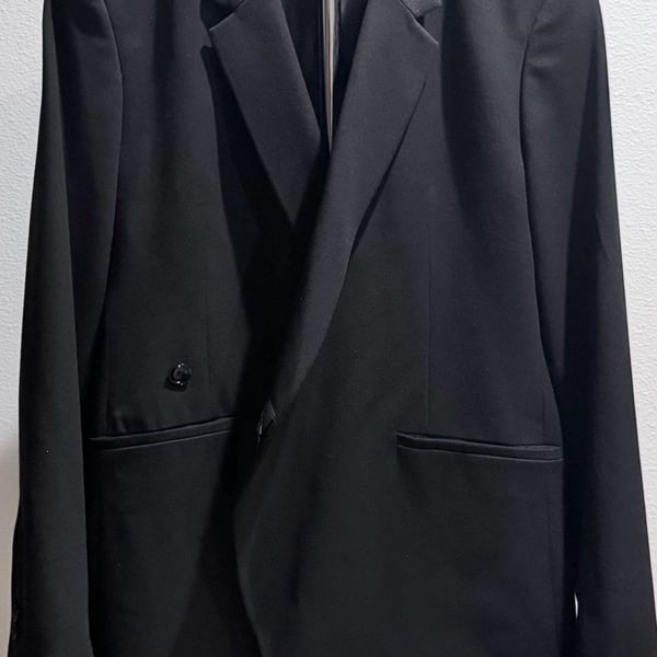 Zara Black Double-Breasted Blazer Jacket