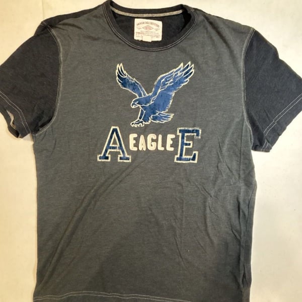 American Eagle Outfitters Vintage Graphic T-Shirt Size L Gray Blue Eagle Logo