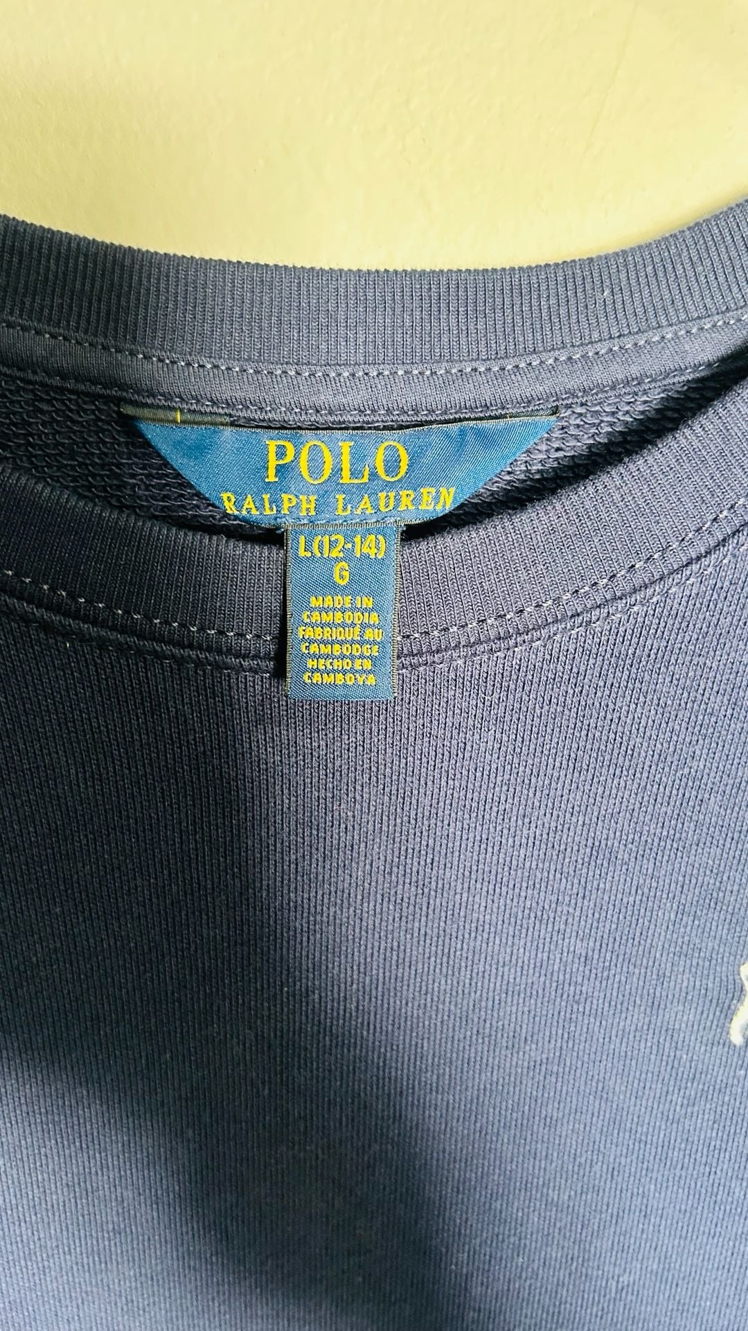 Polo Ralph Lauren Long Sleeve Crewneck Dress With Gathered Skirt - Navy/ White. Pc 140 5