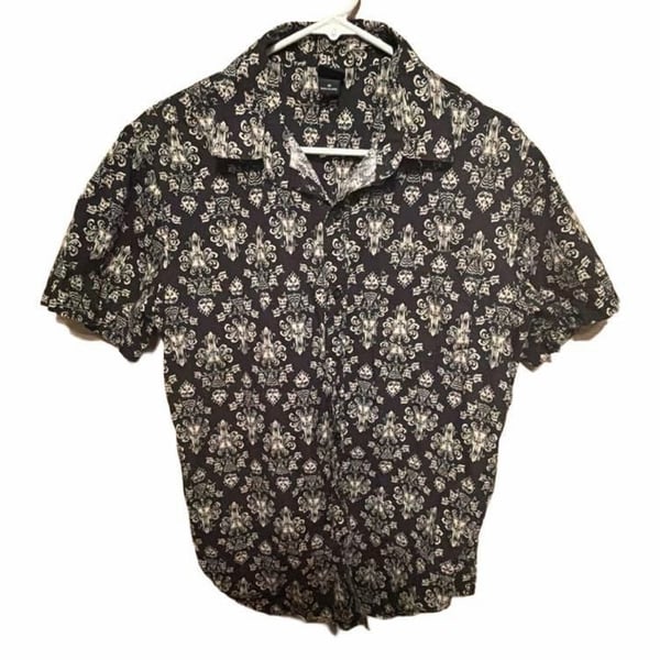 Disney Our Universe Haunted Mansion Shirt Mens Medium Button Up Short Sleeve