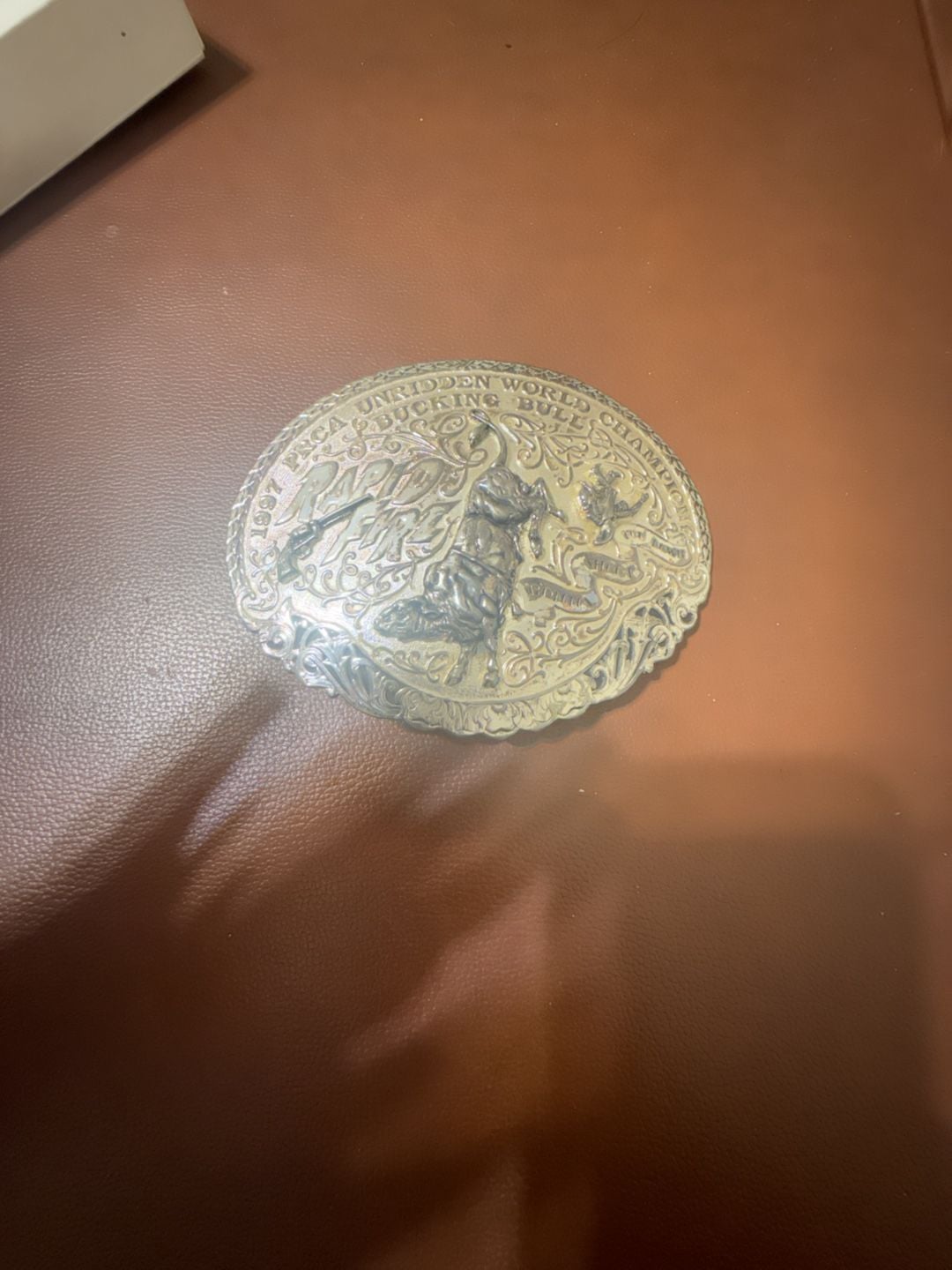 Montana Silversmiths 1997 Rapid Fire World Champion Bull Belt Buckle 1