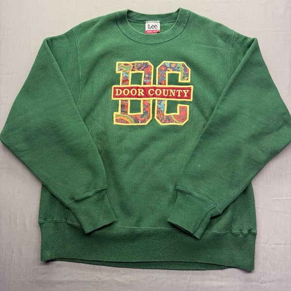 Vintage Lee Door County Crewneck Sweatshirt Green