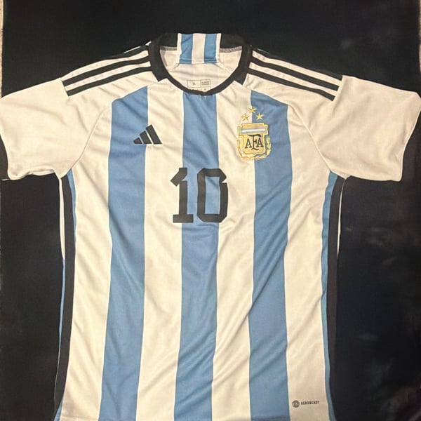 Thai quality Adidas Lionel Messi Argentina 2022 World Cup Home Jersey Size M