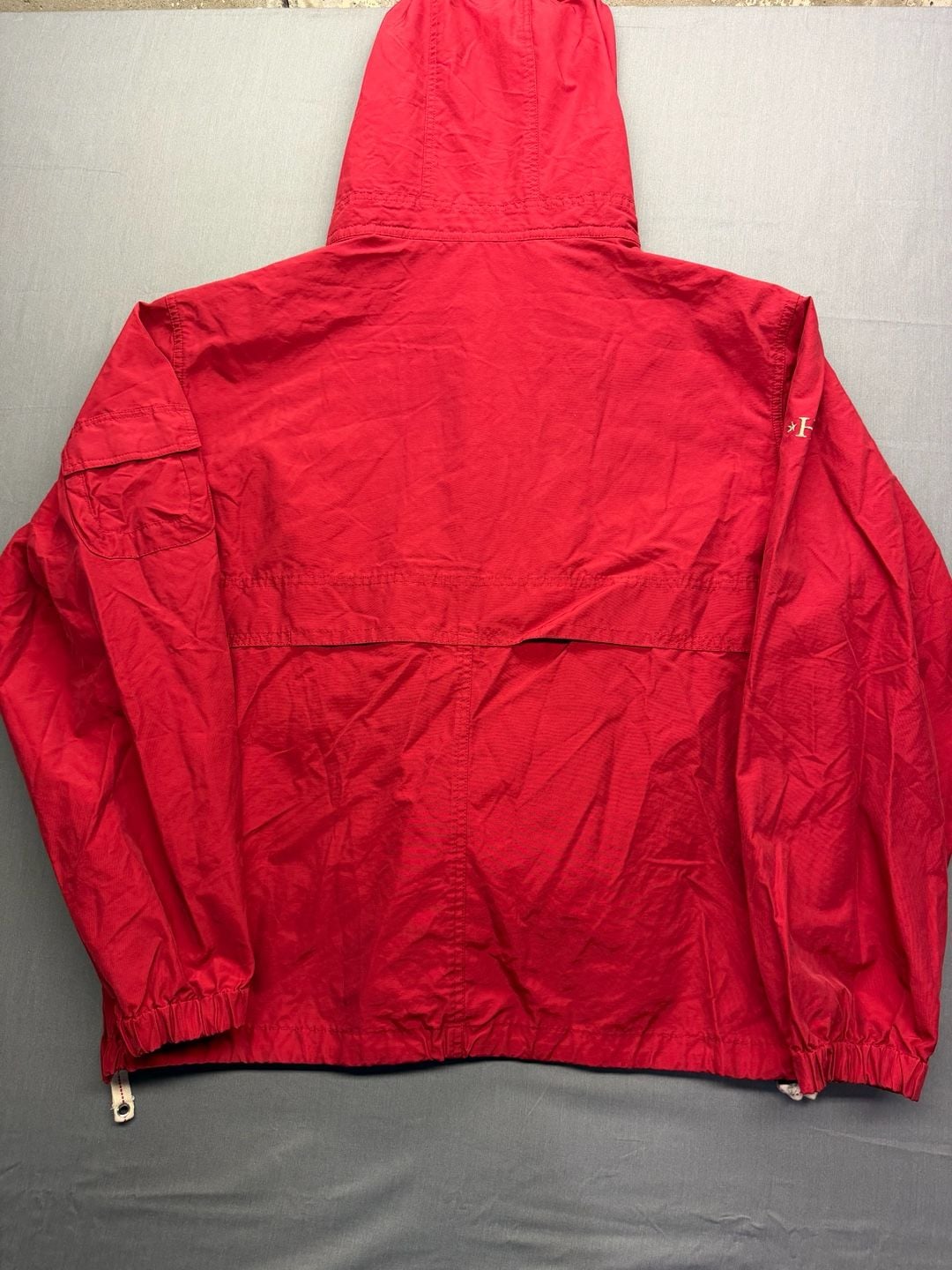 Tommy Hilfiger Red Half-Zip Hooded Windbreaker Jacket Size L 7