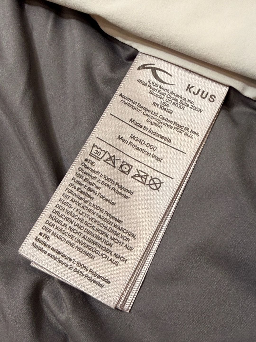 KJUS Men's Retention Vest Size 50M Gray Full-Zip Puffer Golf Athletic Outerwear 7