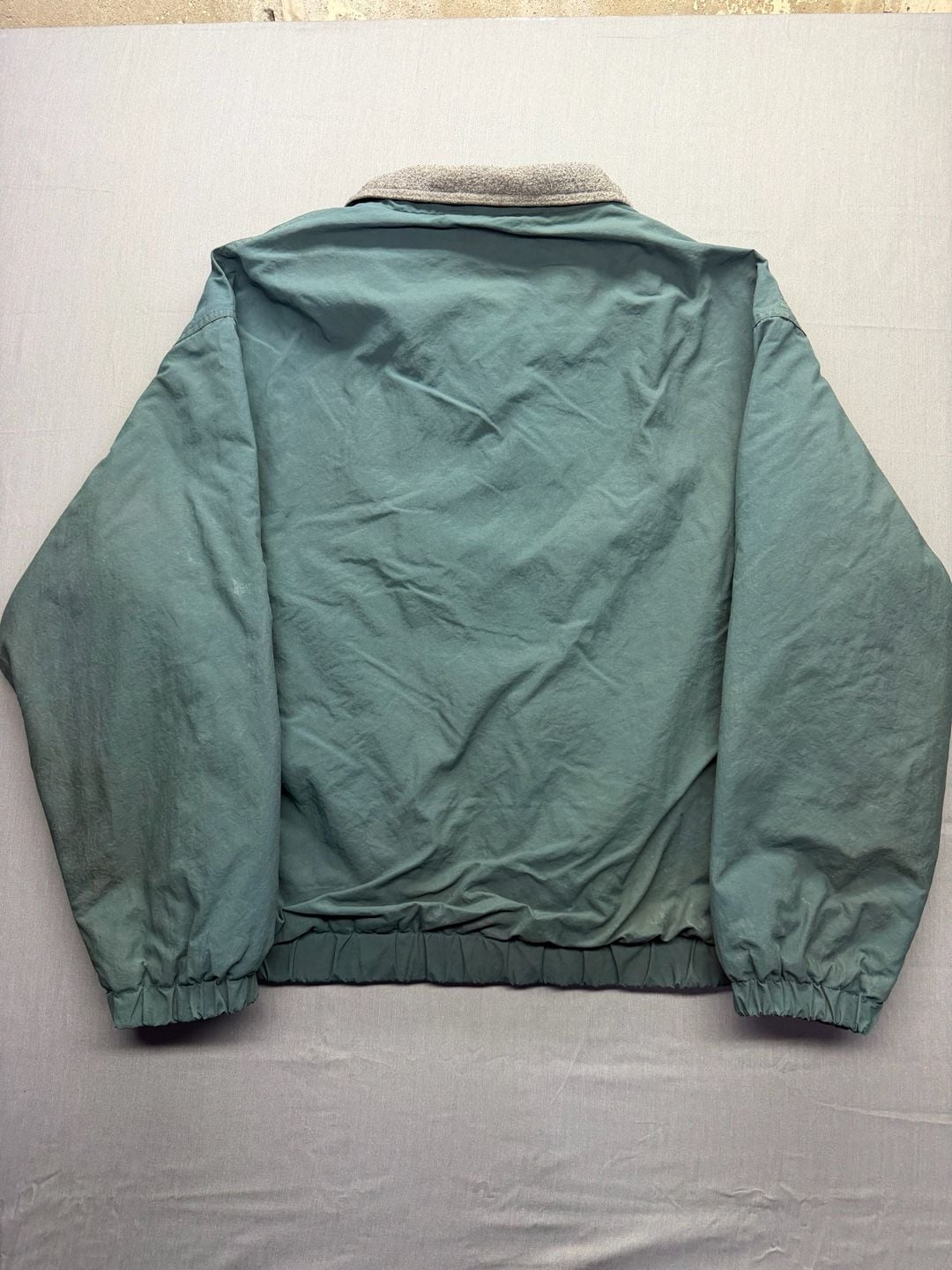 Eddie Bauer Vintage Fleece Lined Windbreaker Jacket Size M Green Nylon Shell 8