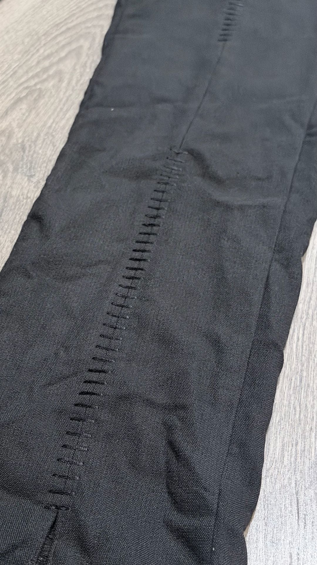 D.gnak Black High Waist Trousers with Side Slits and Stitching Details 7