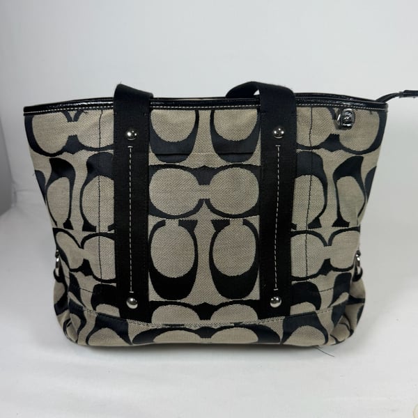 Coach Signature C Black Fabric Tote Bag