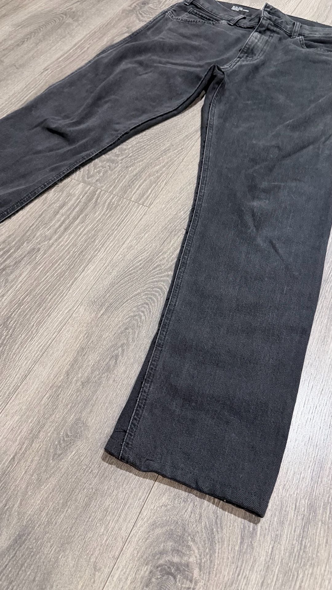 CELINE Black Denim Jeans Size 33x30 Straight Leg Y2K Skater Grunge Faded 7
