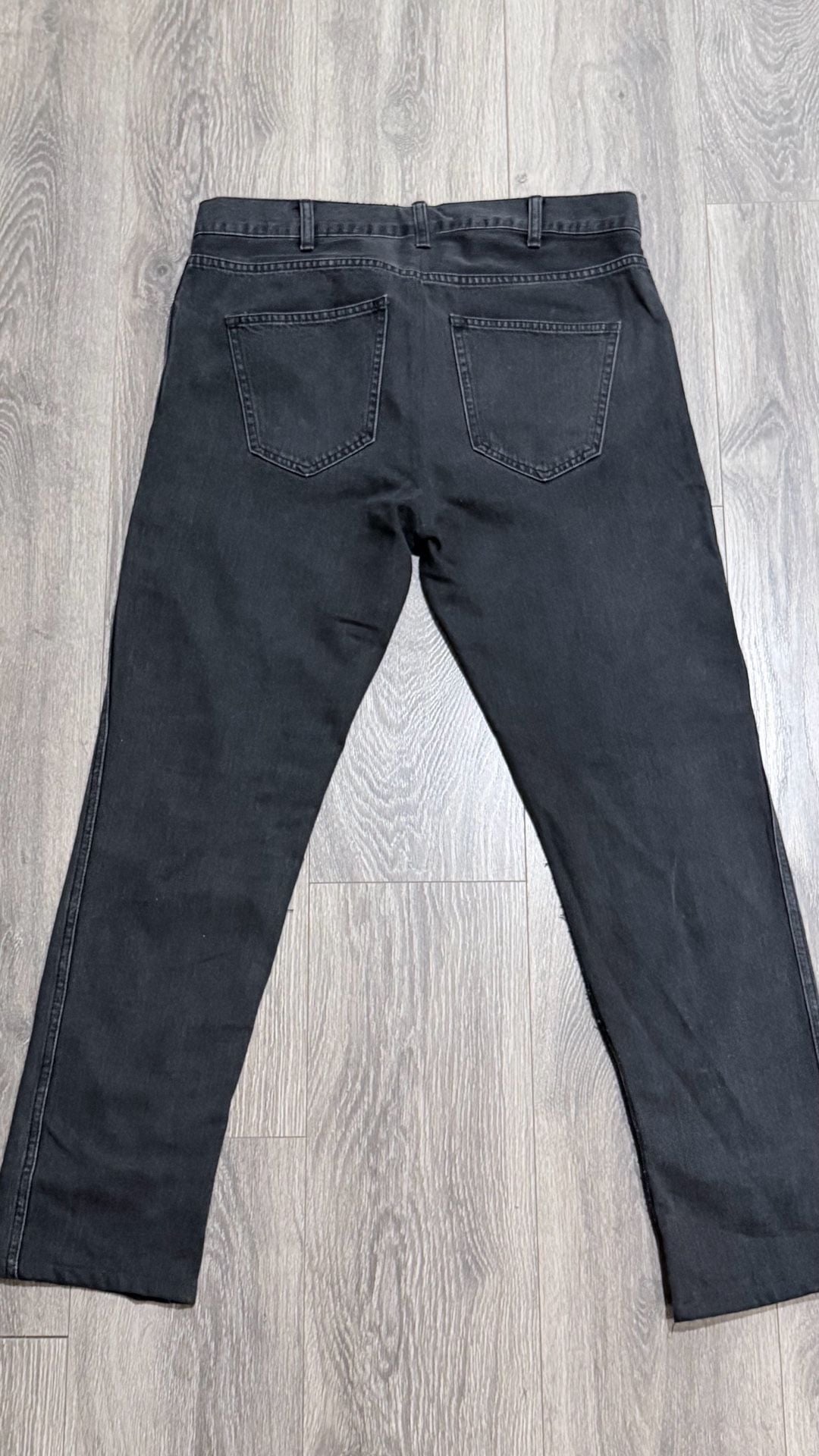 CELINE Black Denim Jeans Size 33x30 Straight Leg Y2K Skater Grunge Faded 8