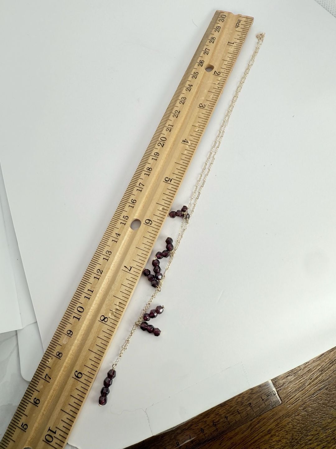 10K Yellow Gold Faceted Garnet Festoon Necklace 8