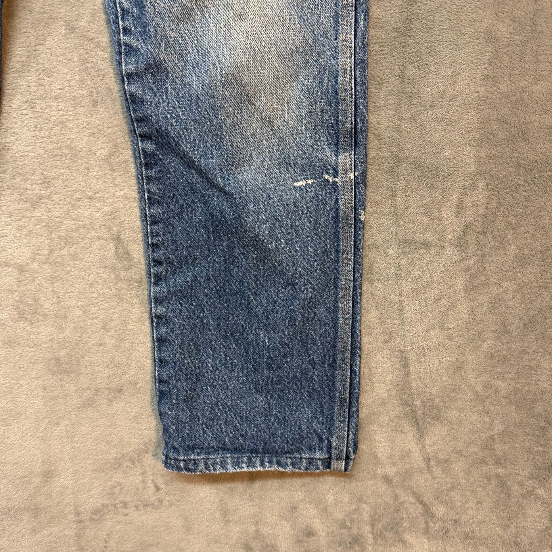 34x24 Wrangler 99902NV Vintage Jeans Blue Denim Distressed Workwear western 7