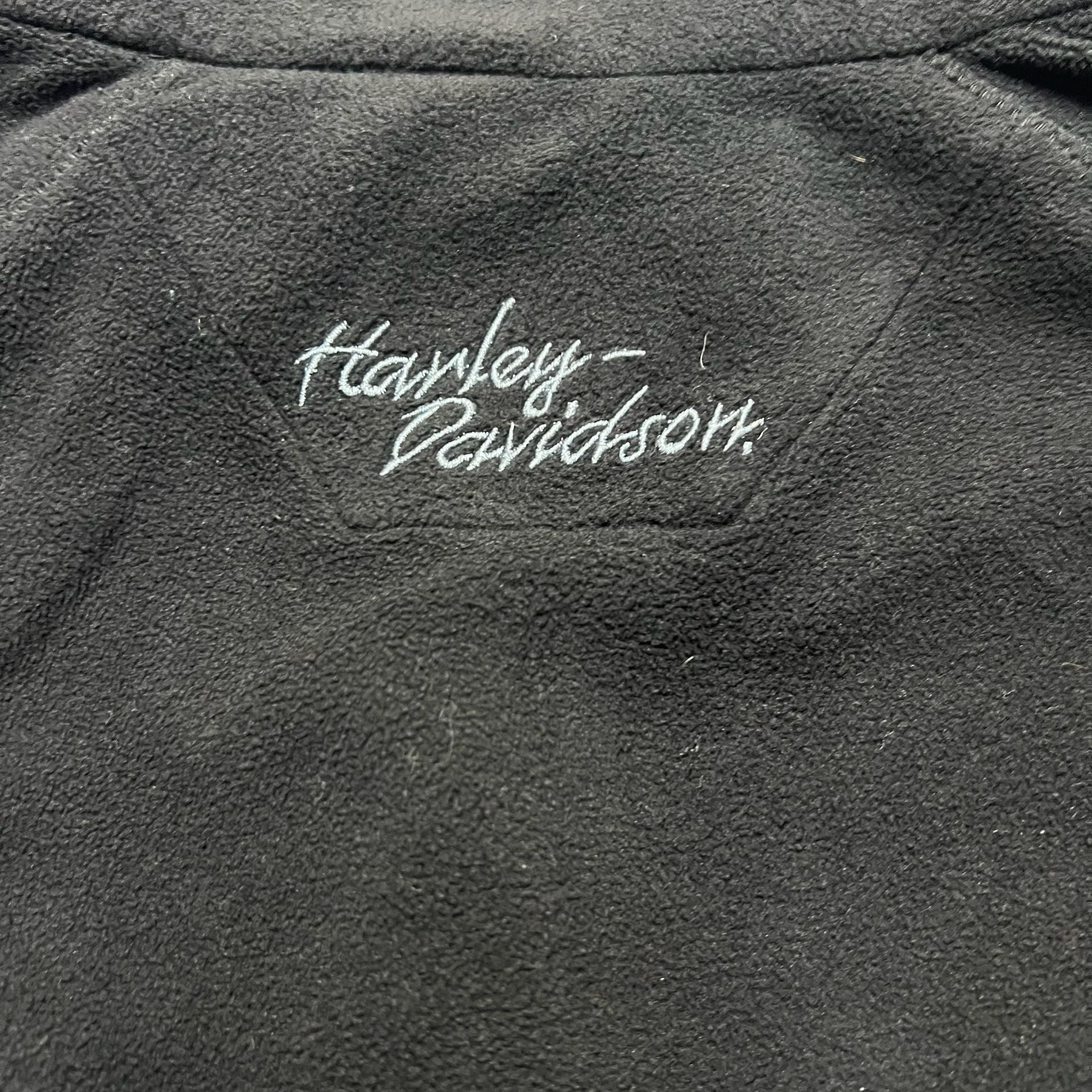 Harley Davidson Full Zip Fleece Jacket Size L Black 7