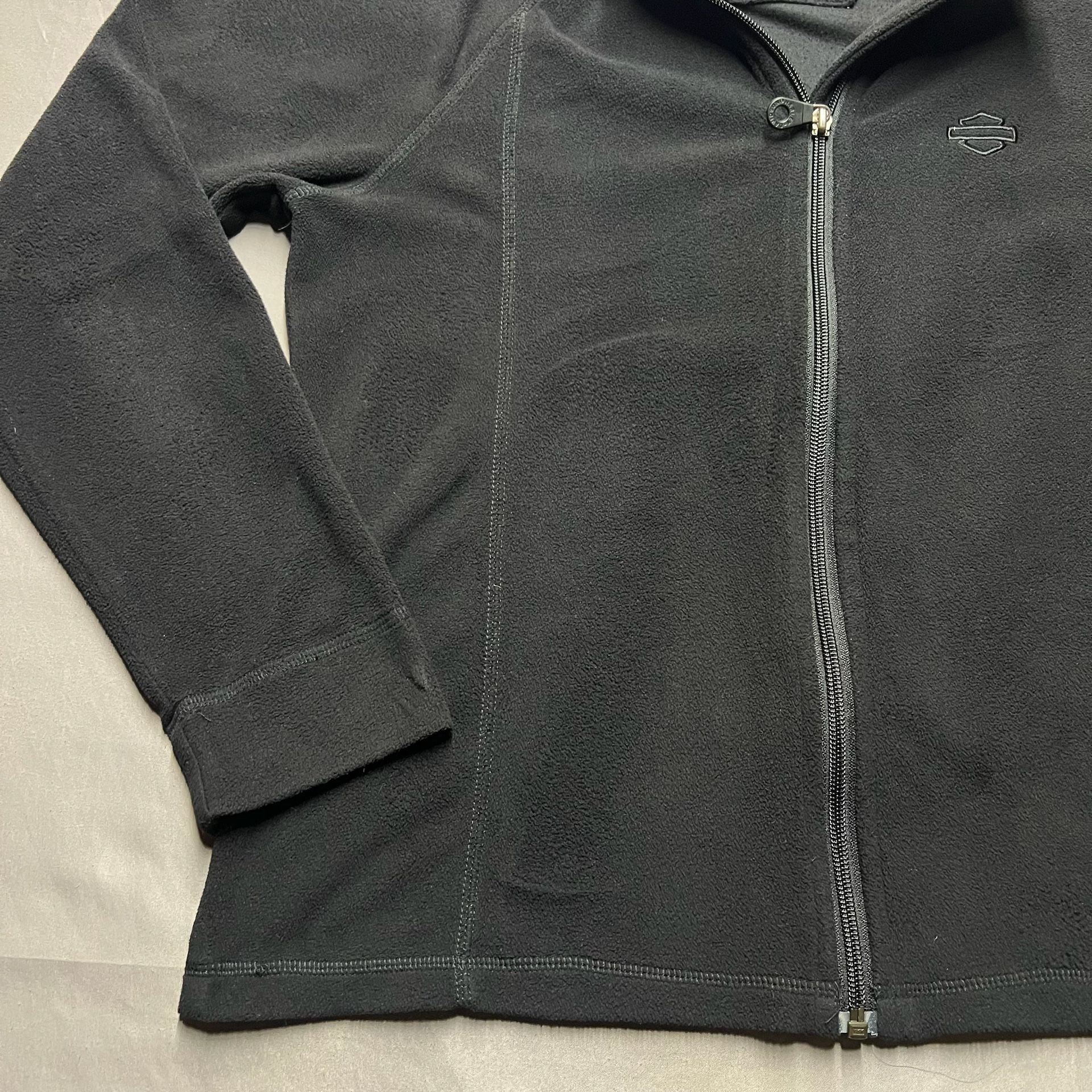 Harley Davidson Full Zip Fleece Jacket Size L Black 11
